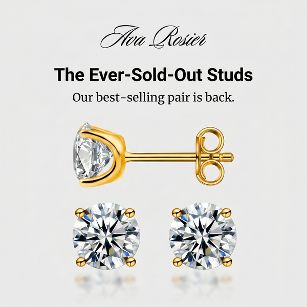 Veloura™ – Timeless moissanite stud earrings with brilliant sparkle