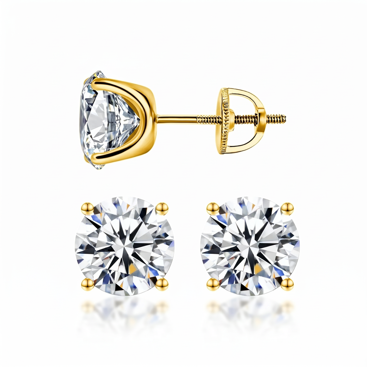 Veloura™ – Timeless moissanite stud earrings with brilliant sparkle