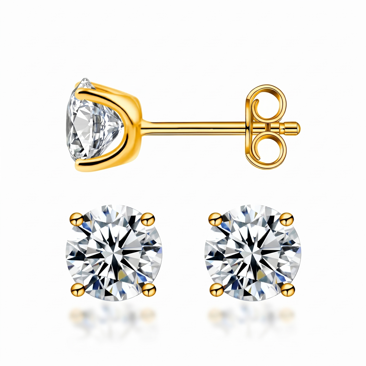 Veloura™ – Timeless moissanite stud earrings with brilliant sparkle