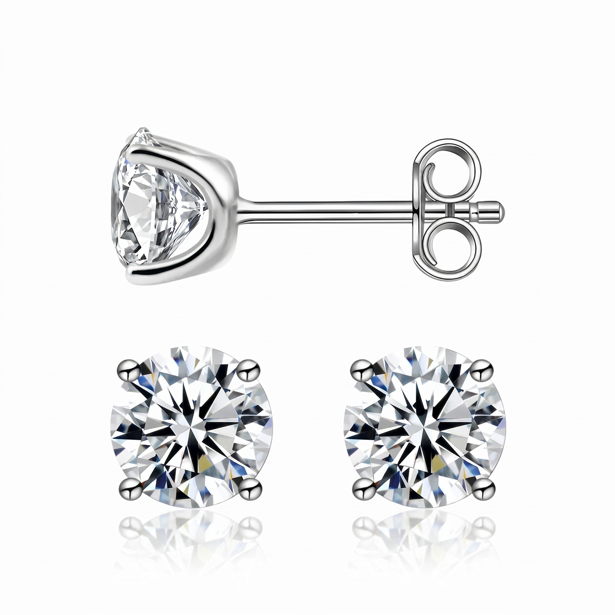 Veloura™ – Timeless moissanite stud earrings with brilliant sparkle