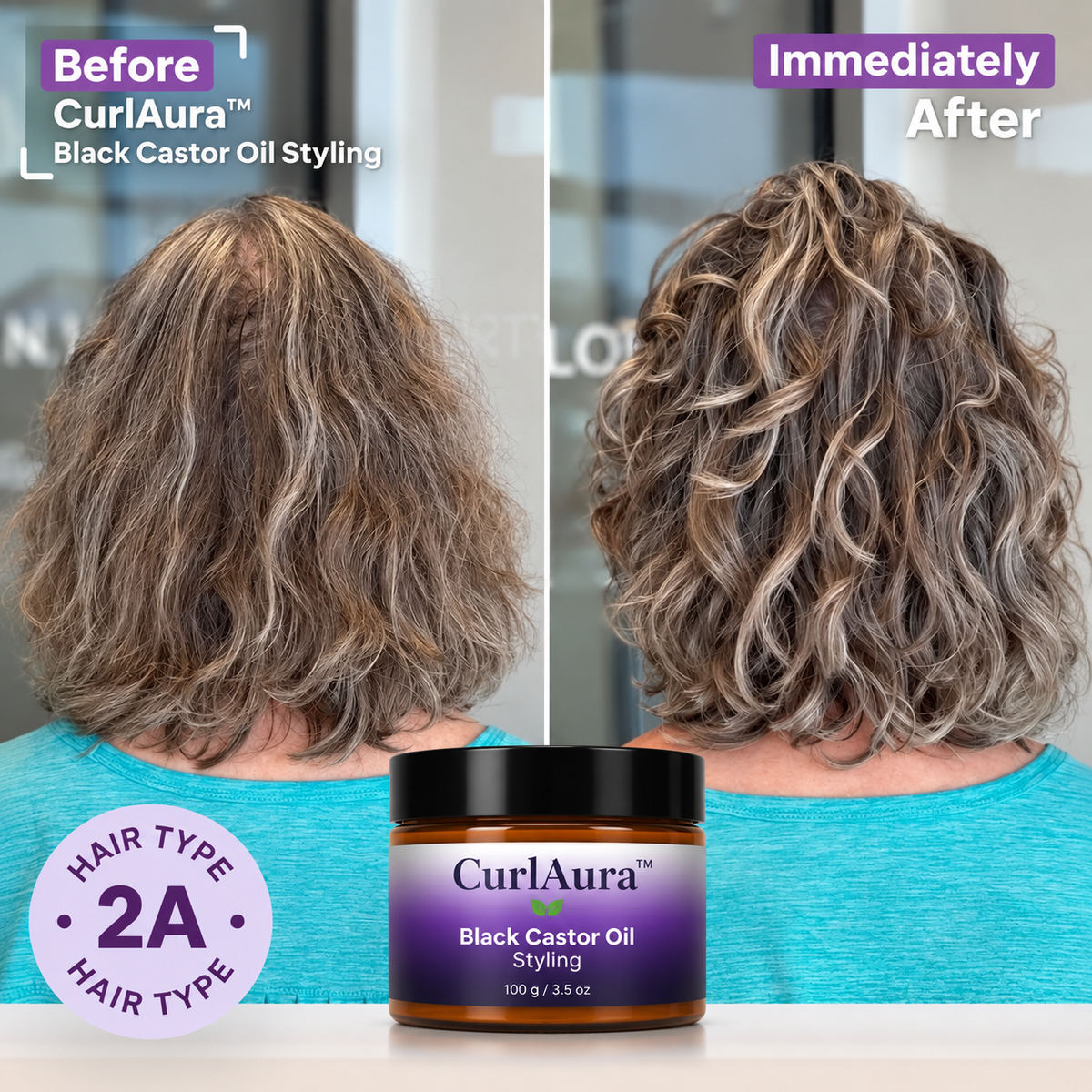 CurlAura™ – Black Castor Oil Styling & Defining Cream