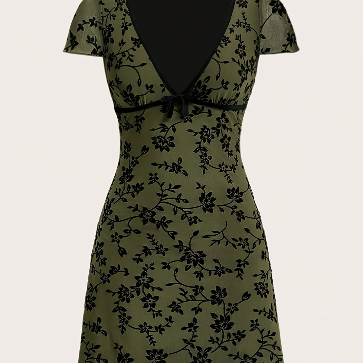 Floral V-Neck Knit Dress