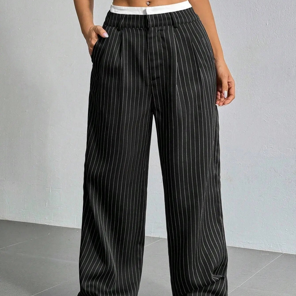 PinstripePower™ — Sculpt Your Curves and Command Every Room with Effortless Style