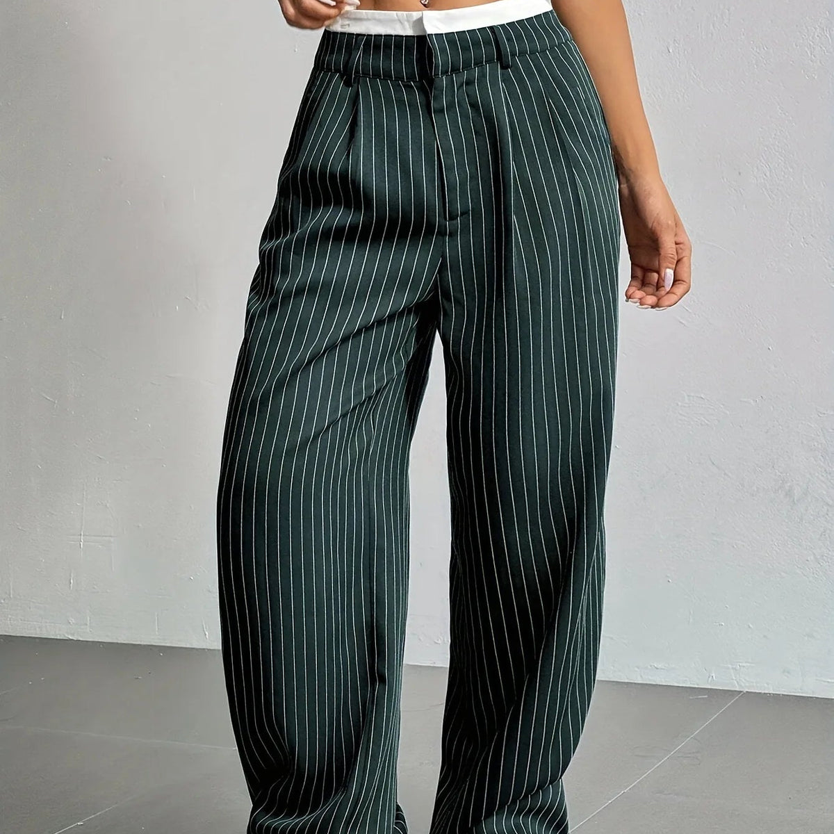 PinstripePower™ — Sculpt Your Curves and Command Every Room with Effortless Style