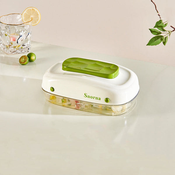 Large-Capacity Press Ice Tray: Drawer-Style Design