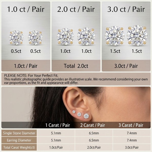 Veloura™ – Timeless moissanite stud earrings with brilliant sparkle