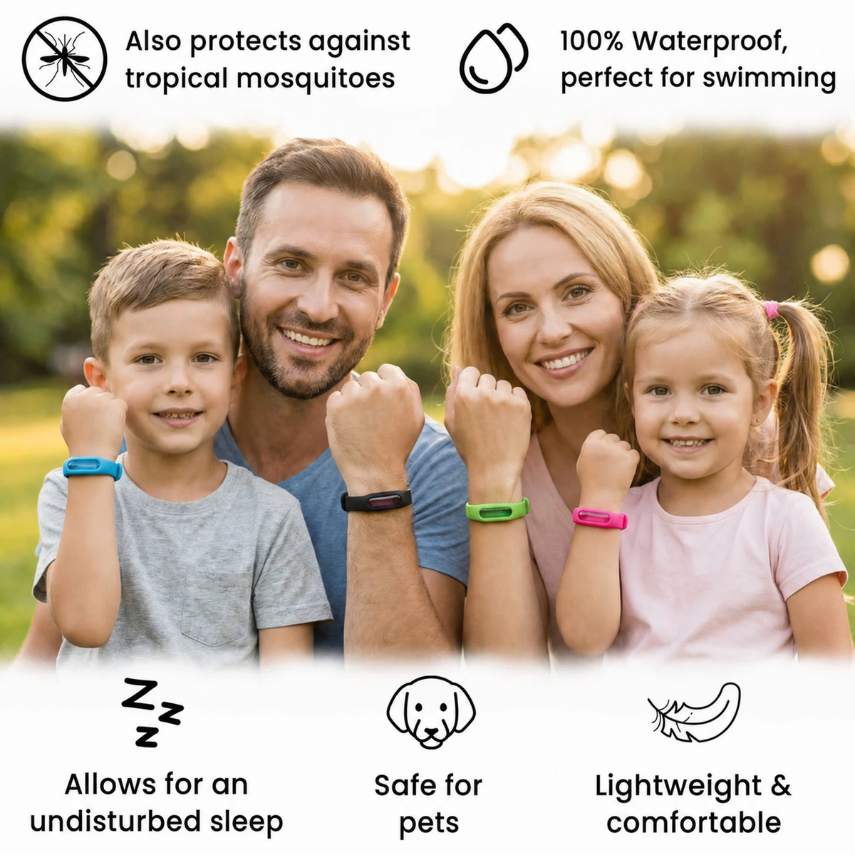 BiteFree™ Protection Bracelet Keeps Mosquitoes Away Naturally