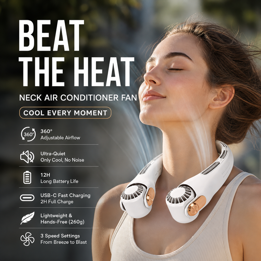 AeroBreeze™ Portable Neck Fan Stay Cool. Stay Comfortable. Stay Hands-Free.