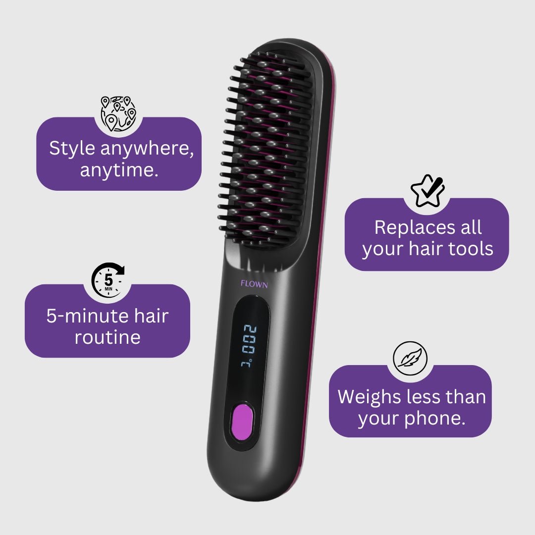 FLOWN formerly Numoya Portable Straightener Brush - GoBrush PRO