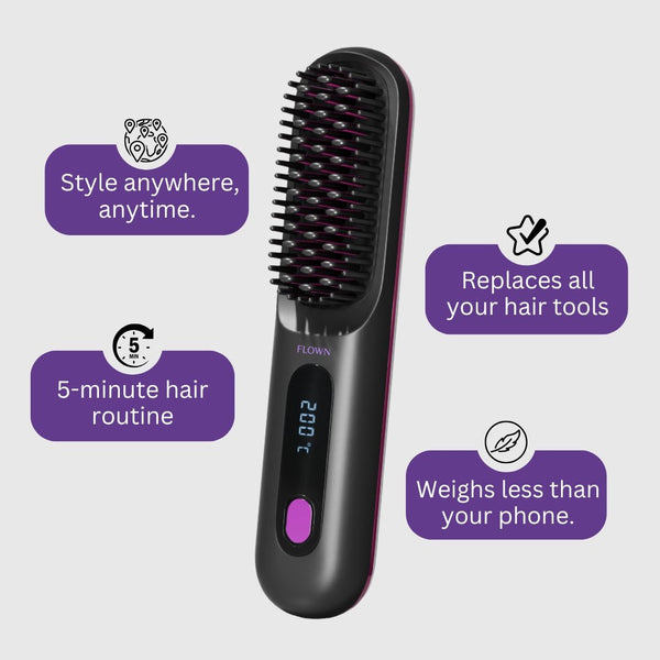 FLOWN formerly Numoya Portable Straightener Brush - GoBrush PRO