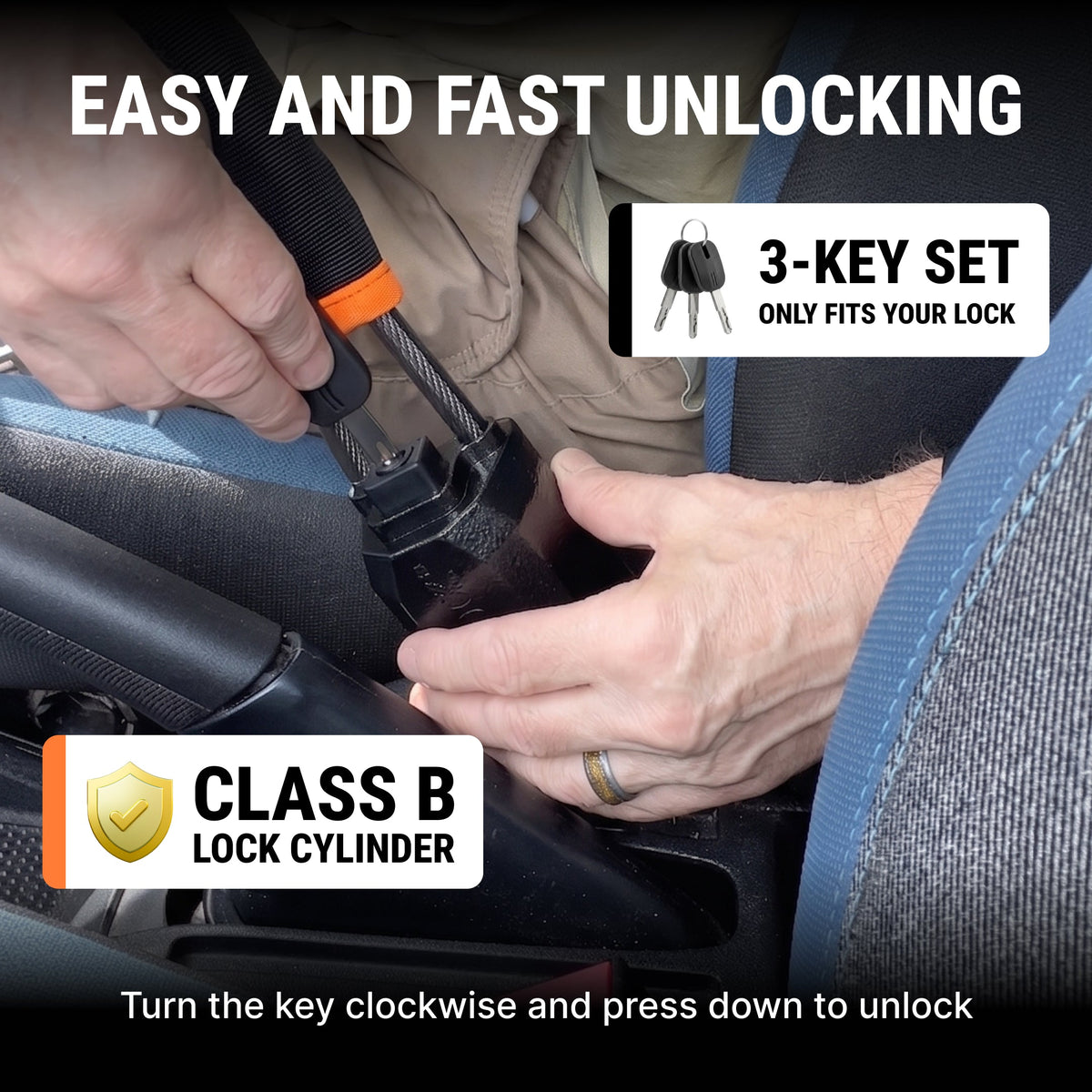 WheelGuard™ Pro Steering Lock for Maximum Vehicle Security
