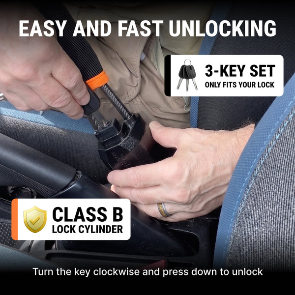 WheelGuard™ Pro Steering Lock for Maximum Vehicle Security