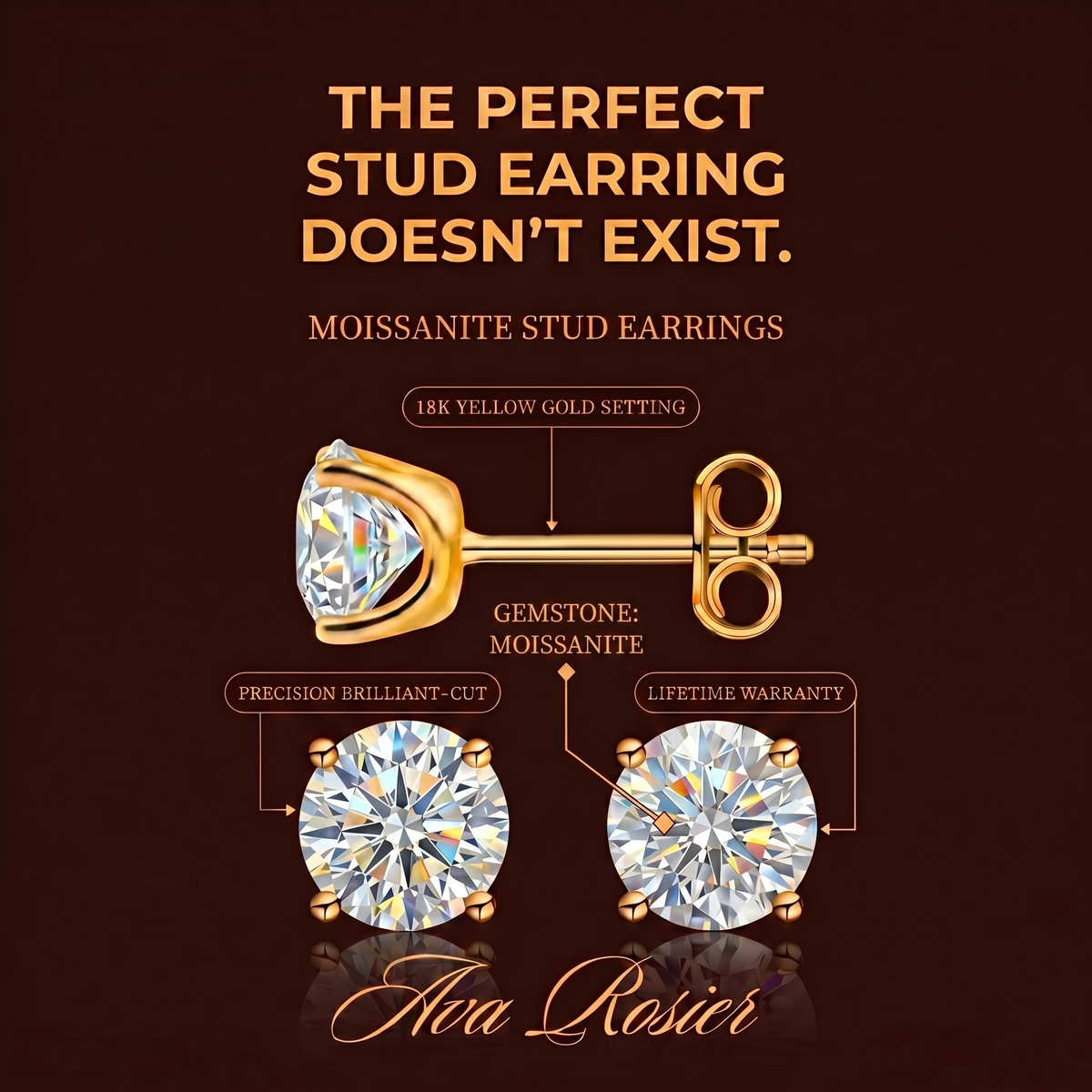 Veloura™ – Timeless moissanite stud earrings with brilliant sparkle