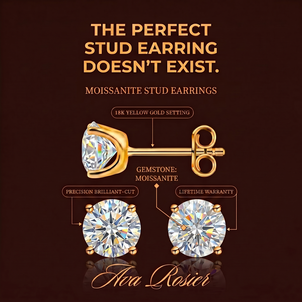 Veloura™ – Timeless moissanite stud earrings with brilliant sparkle