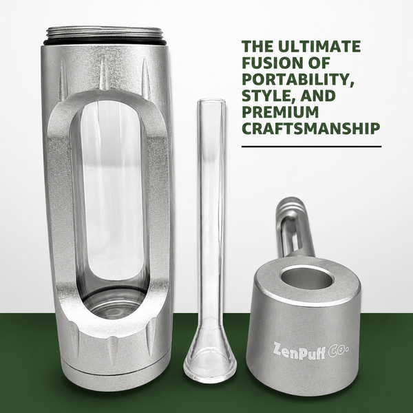ZenPuff Glass Water Bottle with Protective Aluminum Exterior