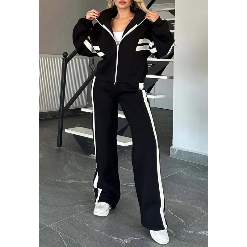 Zipper Jacket & Pants 2-Piece Set