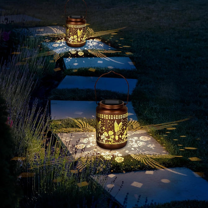 Solar Hummingbird Lantern for Garden Decor