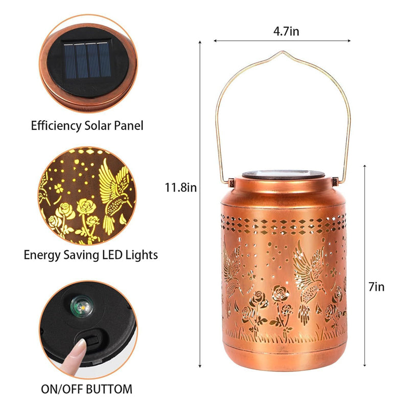 Solar Hummingbird Lantern for Garden Decor